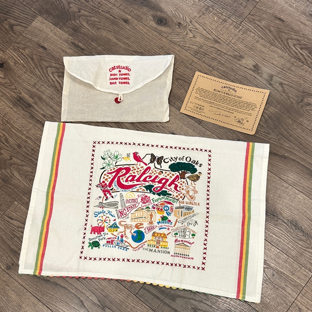 NEW Catstudio Raleigh North Carolina Dish Towel